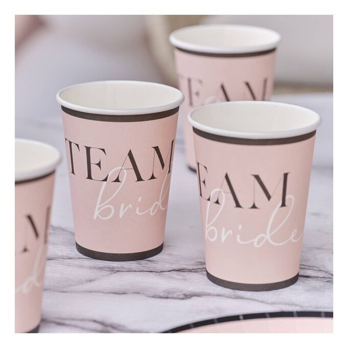 Ginger Ray Team Bride Hen Party Paper Cups 8 Pack image number 1