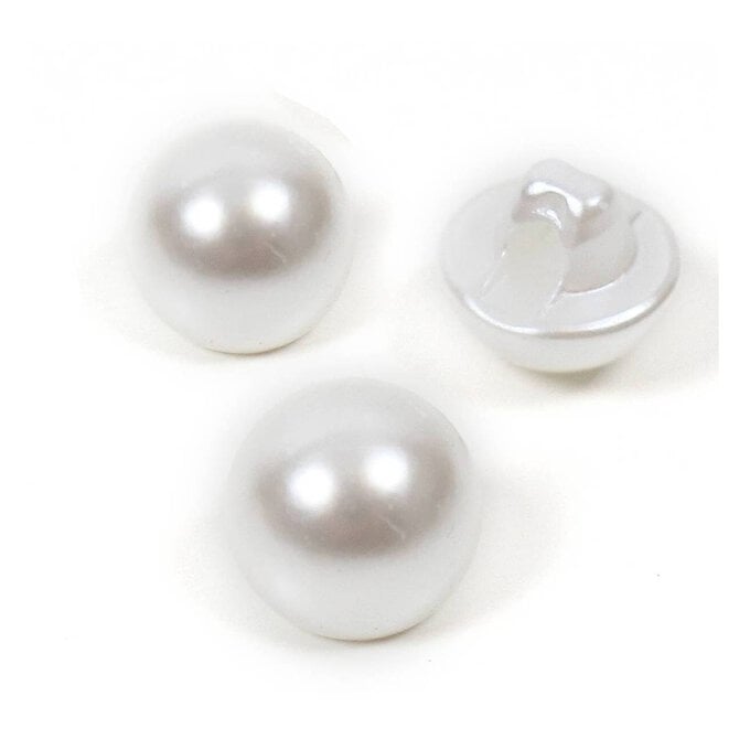 Hemline Cream Basic Pearl Effect Button 6 Pack image number 1