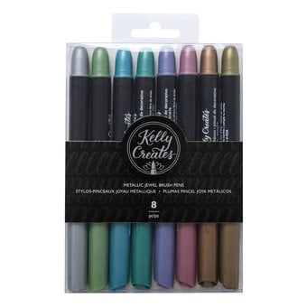 Kelly Creates Metallic Jewel Brush Pens 8 Pack