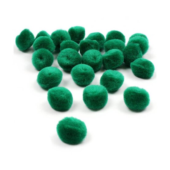 Dark Green Pom Poms 2cm 25 Pack image number 1