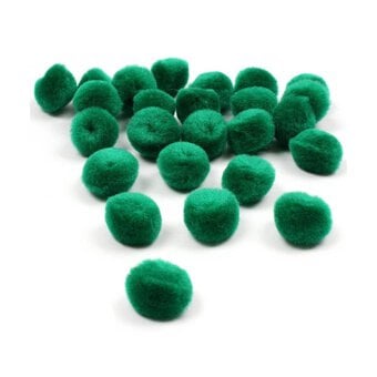 Dark Green Pom Poms 2cm 25 Pack