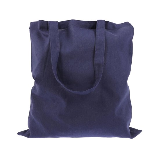 Navy Blue Cotton Tote Shopping Bag 40cm x 38cm image number 1
