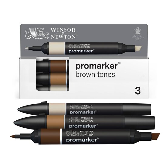 Winsor & Newton Brown Tones Promarkers 3 Pack image number 5