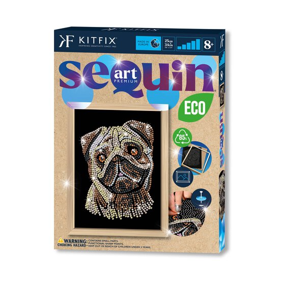 Kitfix Pug Sequin Art Blue Premium Kit image number 1