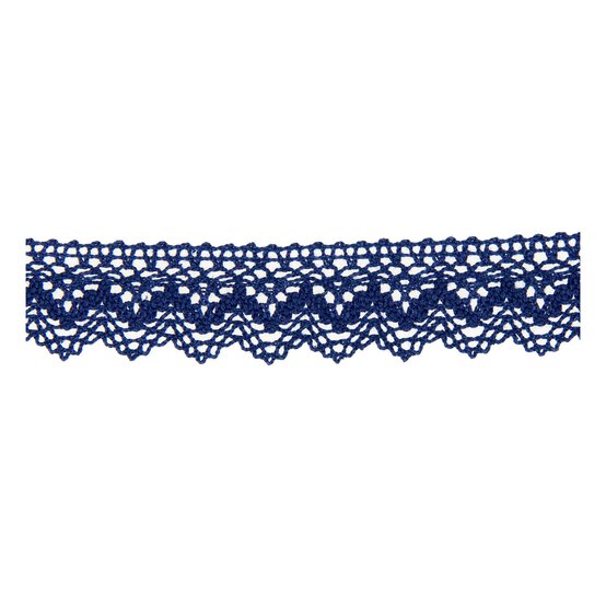 Navy 25mm Scallop Cotton Lace Trim by the Metre image number 1