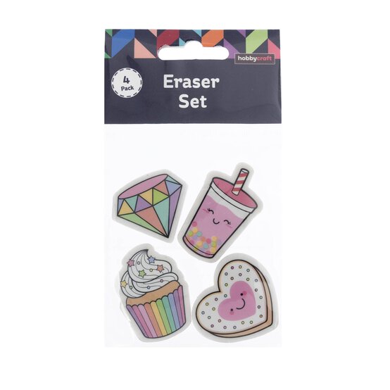 Pink Treat Novelty Erasers 4 Pack  image number 4