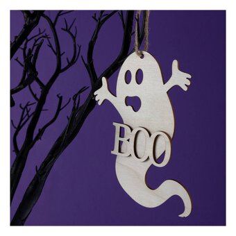 Halloween Wooden Ghost Decoration 15cm