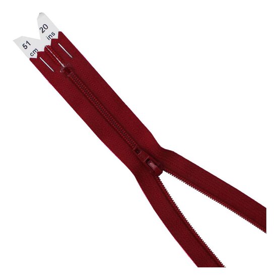 YKK Burgundy Dress and Skirt Zip 51cm image number 1