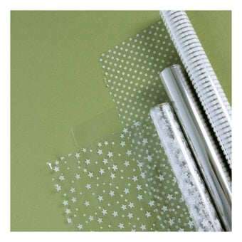 Stars and Spots Cellophane Wrap 2m 3 Pack