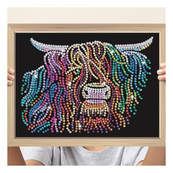 Kitfix Highland Cow Sequin Art Blue Premium Kit
