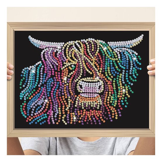 Kitfix Highland Cow Sequin Art Blue Premium Kit image number 2