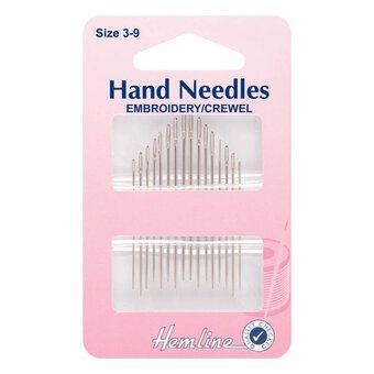 Hemline Size 3 to 9 Embroidery Crewel Needles 16 Pack