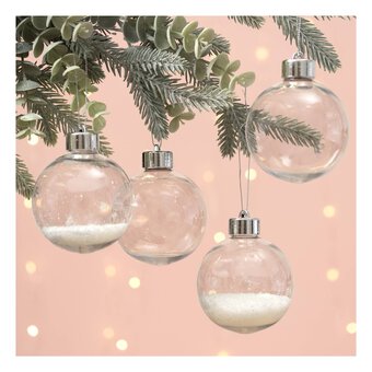 Hanging Fillable Baubles 8cm 4 Pack