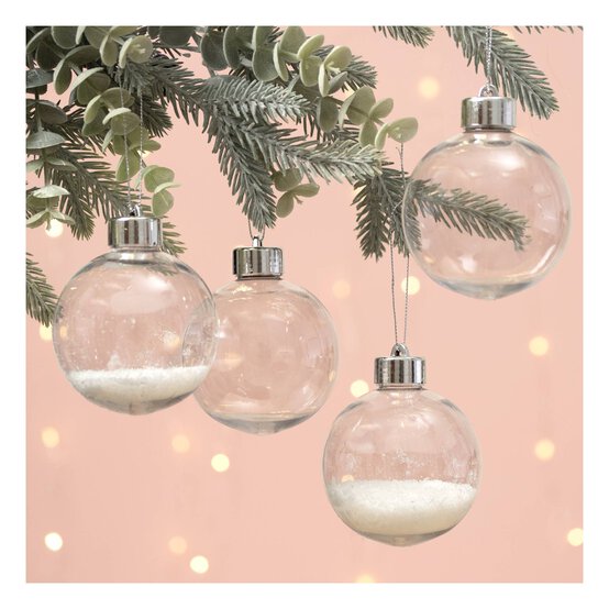 Hanging Fillable Baubles 8cm 4 Pack image number 1
