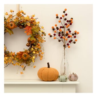 Orange, Red and Brown Pom Pom Pick 62cm