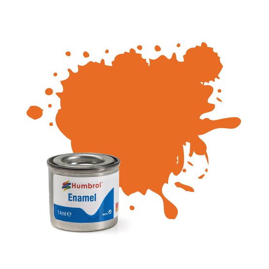 Humbrol Orange Enamel Gloss Paint (18) Perfect For Modellers : 14Ml
