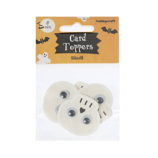 Googly Eyed Skull Card Toppers 4 Pack image number 4