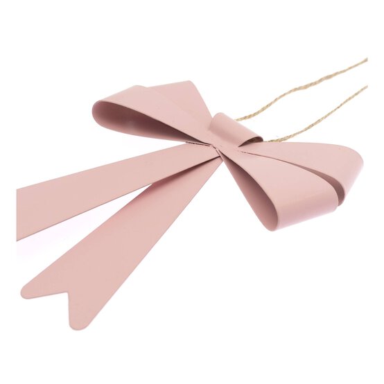 Hanging Red and Pink Metal Bow Decorations 2 Pack image number 3