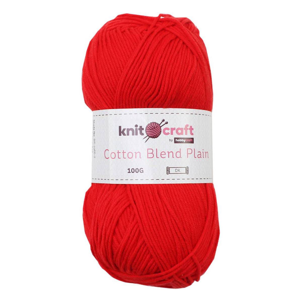 Knitcraft Red Cotton Blend Plain DK Yarn 100g | Hobbycraft