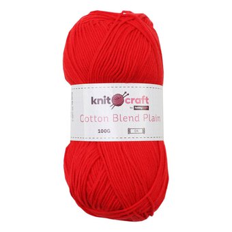Knitcraft Red Cotton Blend Plain DK Yarn 100g