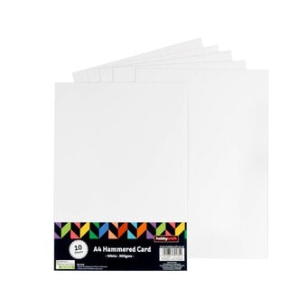 White Premium Hammered Card A4 10 Pack