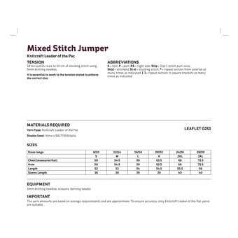 Knitcraft Mixed Stitch Jumper Digital Pattern 0253