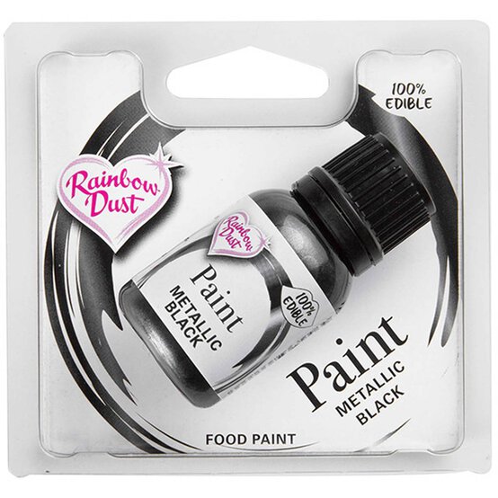 Rainbow Dust Metallic Black Food Paint 25ml image number 3