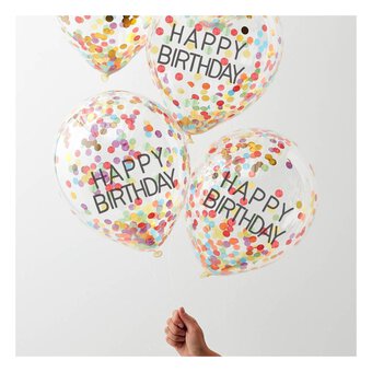 Ginger Ray Rainbow Birthday Confetti Balloons 5 Pack