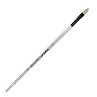 Daler-Rowney Long Handle Bristle Filbert Graduate Brush Size 4 White