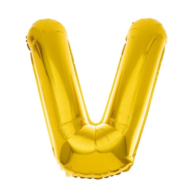 Extra Large Gold Foil Letter V Balloon image number 1