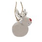 Hanging Glazed Ceramic Reindeer Decoration 6.5cm  image number 2