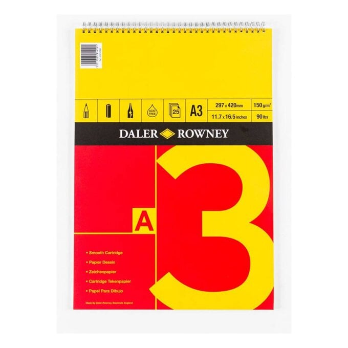 Daler-Rowney A3 Smooth Cartridge Spiral Pad image number 1