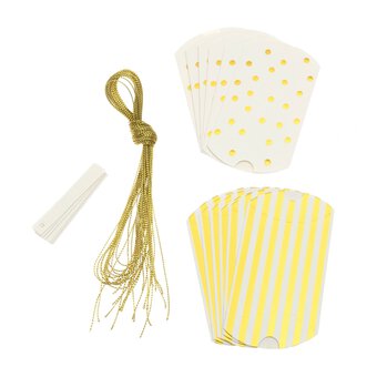 Gold Spot and Stripe Pillow Box 12 Pack