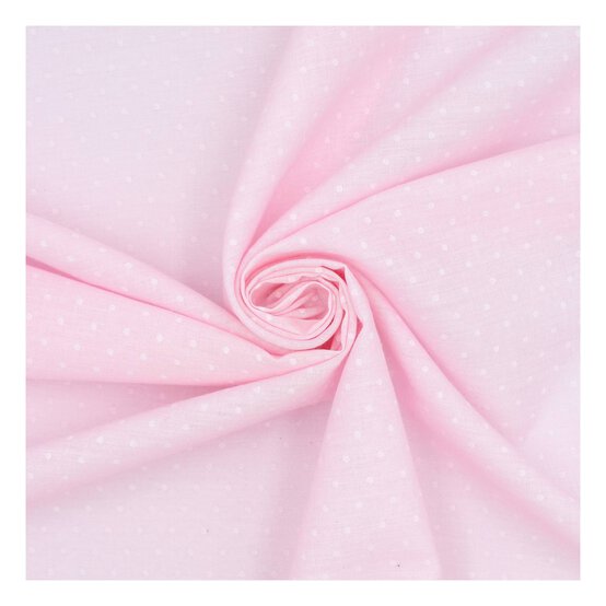 Pink Spot Print Polycotton Fabric by the Metre image number 1