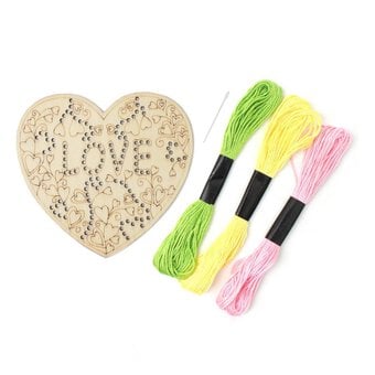Love Heart Wooden Threading Kit