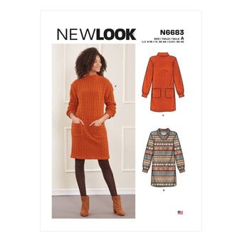 New Look Sweater Dress Sewing Pattern N6683 (4-16)