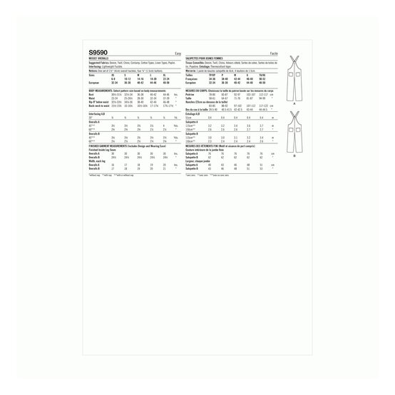 Simplicity Women&rsquo;s Overalls Sewing Pattern S9590 image number 2