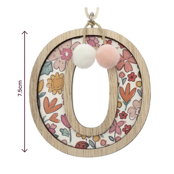 Hanging Wooden Letter O 7.5cm image number 3