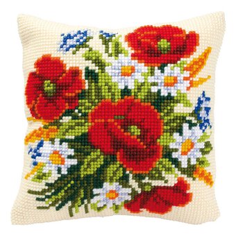 Vervaco Flowers Cross Stitch Cushion Front Kit