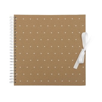 Spiral Bound Kraft Heart Spotted Scrapbook 12 x 12 Inches