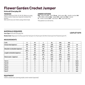 Knitcraft Flower Garden Crochet Jumper Digital Pattern 0270 image number 3