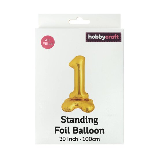 Standing Gold Number 1 Balloon 1m image number 4
