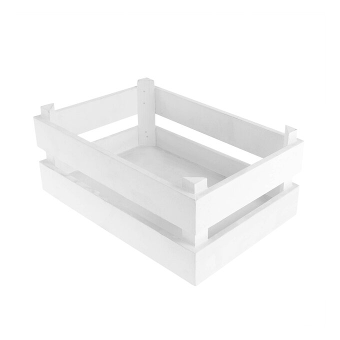 Mini White Wooden Crate 24cm x 16cm x 10cm image number 1