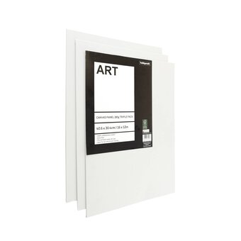 5 Pack Blank Artists Paint Cotton Canvas Boards 50x40cm (12 x 16