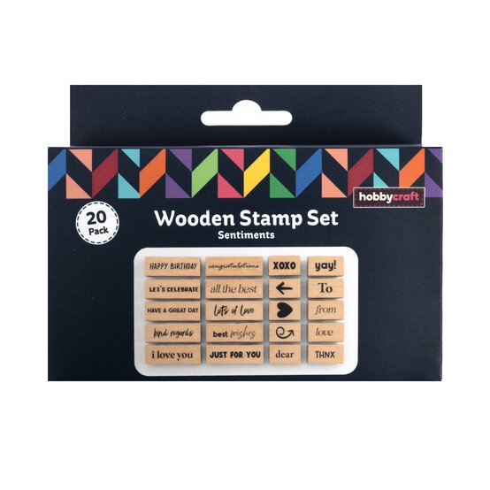Sentiment Wooden Stamps 20 Pack image number 3