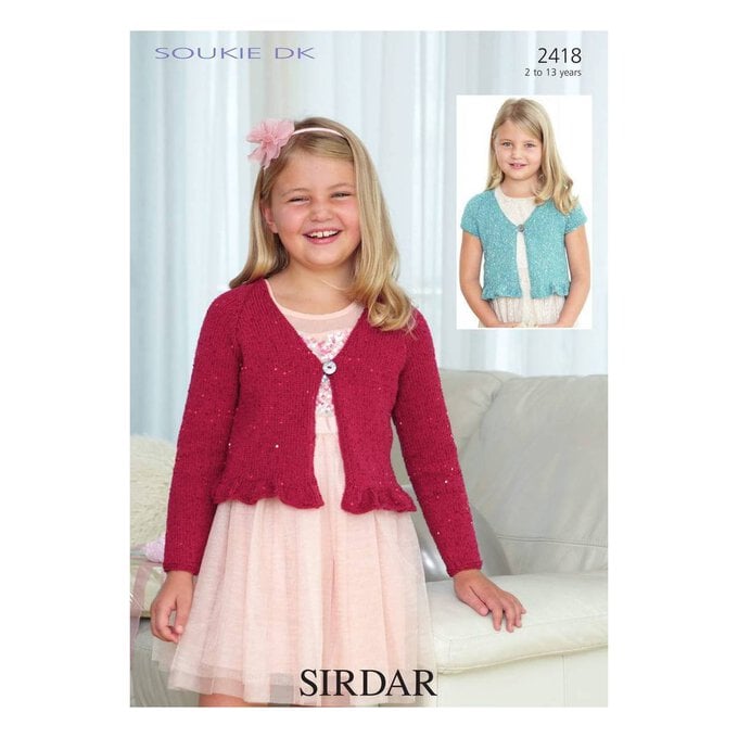 Sirdar Soukie DK Girls Cardigan Digital Pattern 2418 image number 1
