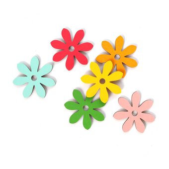 Daisy Wooden Toppers 6 Pack