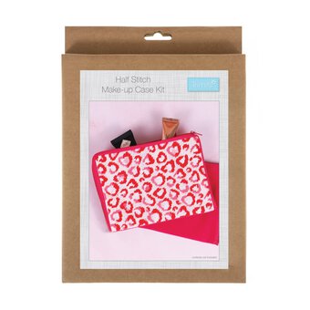 Trimits Half Stitch Leopard Print Makeup Case Kit