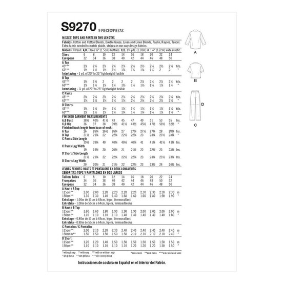 Simplicity Tops and Trousers Sewing Pattern S9270 (6-14) image number 2