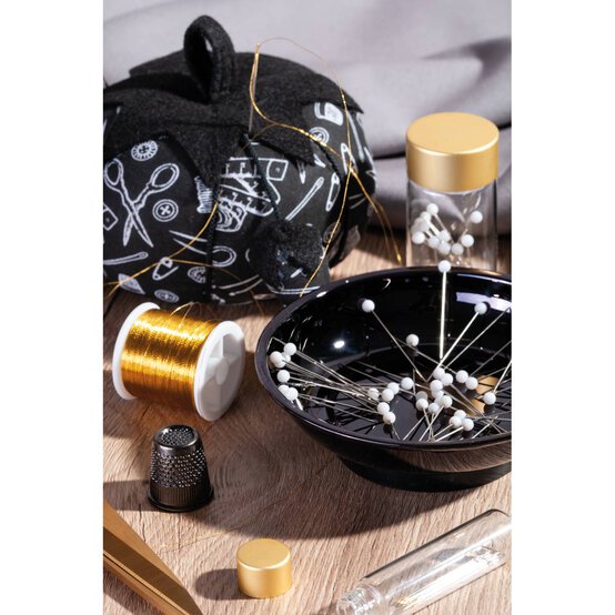 Hemline Gold Black and White Pin Cushion image number 3